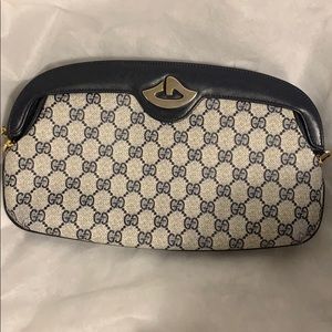 Vintage GUCCI Monogram GG NAVY clutch/crossbody